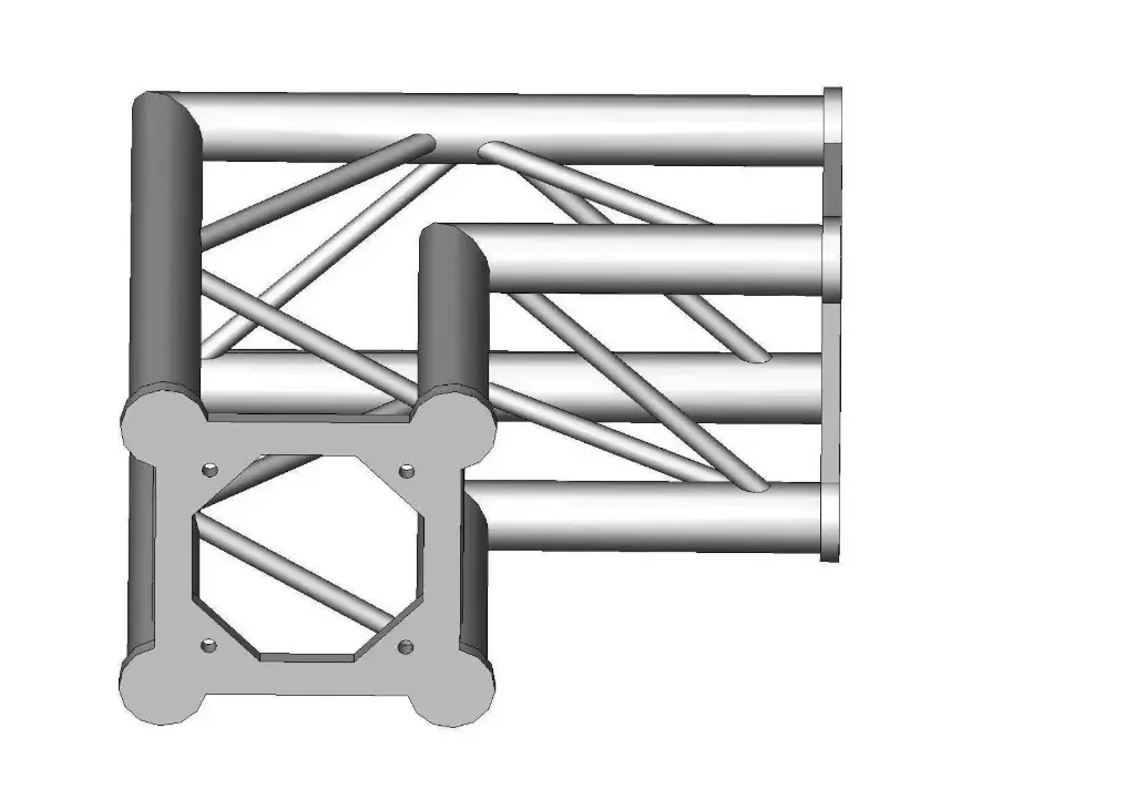 Structure alu  carrée angle 2 départs 