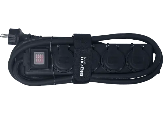 Multiprise 4PC 16A 3G1.5² 1,2m IP44 et interrupteur