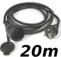 Cable électrique 20m 3G2.5² M/F IP44 étanche
