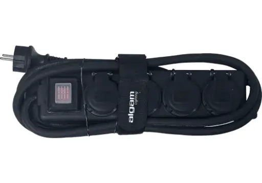 Multiprise 4PC 16A 3G1.5² 1,2m IP44 et interrupteur